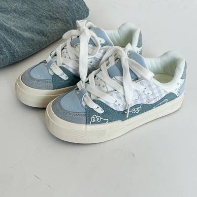 Blue kitty dots sneakers