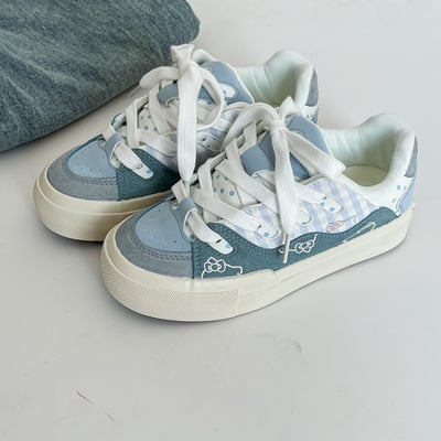 Blue Kitty Dots Sneakers