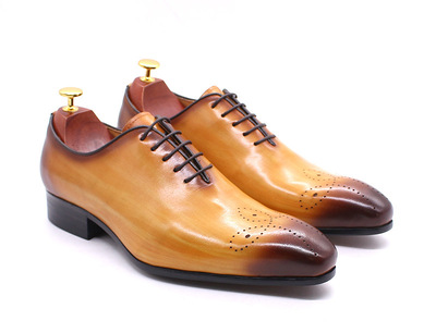 Men's leather shoes hand-polished genuine leather business casual shoes