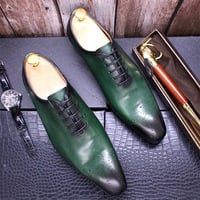 Men's leather shoes hand-polished genuine leather business casual shoes - Thumbnail 3