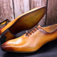 Men's leather shoes hand-polished genuine leather business casual shoes - Thumbnail 6