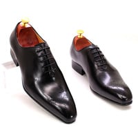 Men's leather shoes hand-polished genuine leather business casual shoes - Thumbnail 1
