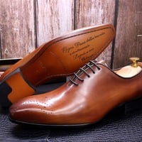 Men's leather shoes hand-polished genuine leather business casual shoes 2 colors - Thumbnail 5