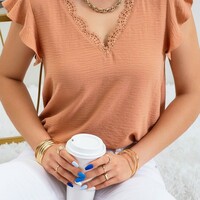 Lace Trim Blouse - Thumbnail 1