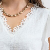 Lace Trim Blouse - Thumbnail 5