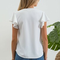 V Neck Blouse - Thumbnail 3