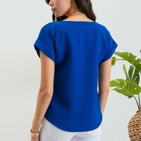 Waffle Texture Blouse - Thumbnail 4