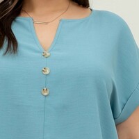 Plus Waffle Texture Blouse - Thumbnail 2
