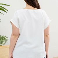 Plus Waffle Texture Blouse - Thumbnail 5