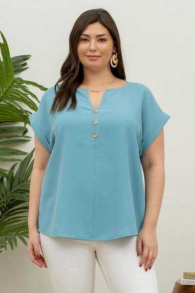 Plus Waffle Texture Blouse