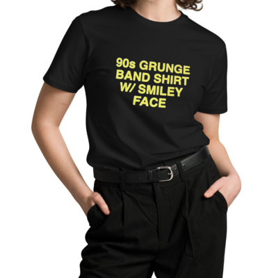 Free shipping-90s grunge brand shirt w/ smiley face tee