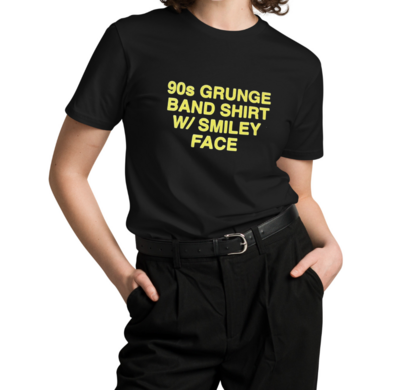 Free Shipping-90s GRUNGE BRAND SHIRT W/ SMILEY FACE TEE