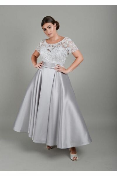 Simple A Line Grey Lace Mother of the Bride/Groom Dress Evening Formal Dress