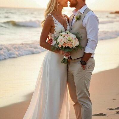 Sexy a line lace chiffon beach bohemia wedding dress bridal gowns wedding gown