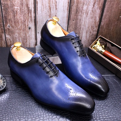 Men's leather shoes hand-polished genuine leather business casual shoes 