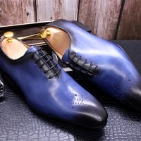 Men's leather shoes hand-polished genuine leather business casual shoes  - Thumbnail 3