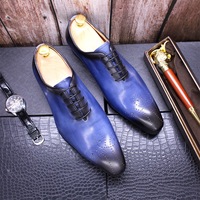 Men's leather shoes hand-polished genuine leather business casual shoes  - Thumbnail 4