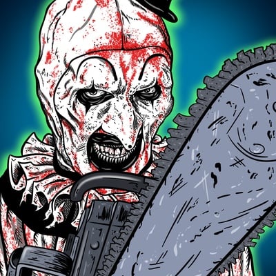 Chainsaw clown print
