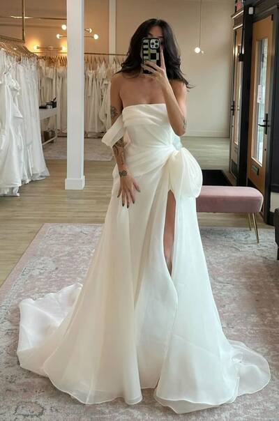 Ball Gown Off the Shoulder Side Slit Wedding Dress Bridal Gowns Wedding Gown