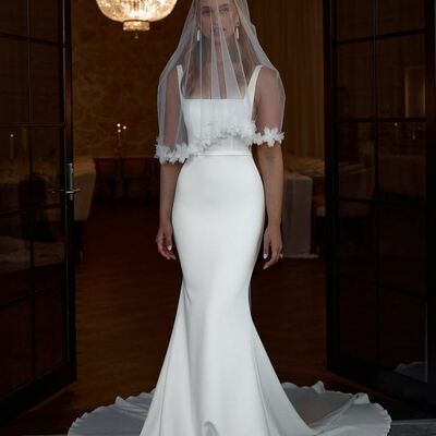 Simple mermaid scoop beach bohemia wedding dress bridal gowns wedding gown