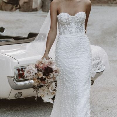 Elegant mermaid lace beach bohemia wedding dress bridal gowns wedding gown