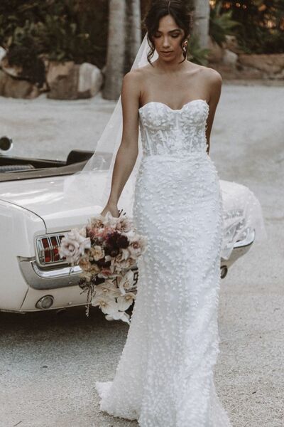 Elegant Mermaid Lace Beach Bohemia Wedding Dress Bridal Gowns Wedding Gown