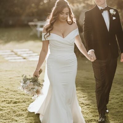 Elegant mermaid satin wedding dress bridal gown wedding gown