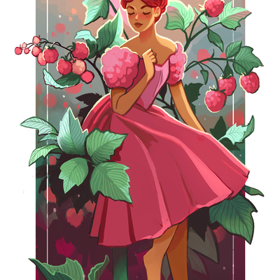 Fruit lady - raspberry