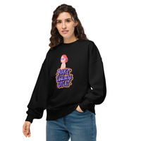 Women’s Organic Oversized Sweatshirt with Front Print - Thumbnail 2