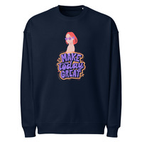 Women’s Organic Oversized Sweatshirt with Front Print - Thumbnail 8