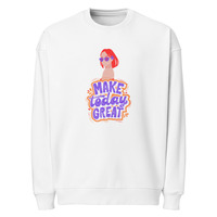 Women’s Organic Oversized Sweatshirt with Front Print - Thumbnail 16