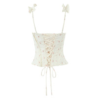 Apricot Small Floral Keel Waist Slim Fit Top - Thumbnail 2