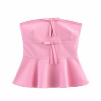 Sexy Low-cut Bow Casual Top - Thumbnail 1
