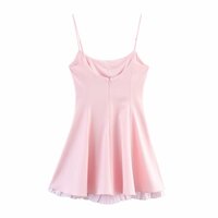 Sexy striped stitching suspender skirt dress - Thumbnail 2