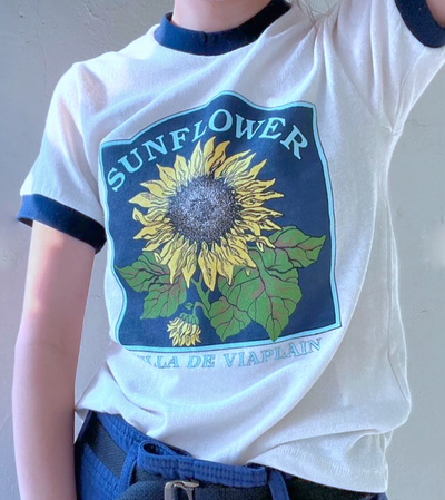 *Free Shipping*SUNFLOWER RINGER TEE