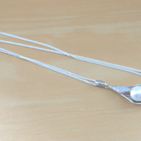 Sterling Silver White Freshwater Pearl & Cz Pendant & Chain/Pearl Necklace/Pearl Jewellery/Freshwater Pearl Necklace/Pearl Jewelry/June Birthstone/UK - Thumbnail 2