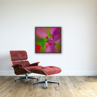 A Conflict Of Interest - Red Violet, Green, Rose 24 X 24 Abstract Art Print - Thumbnail 3