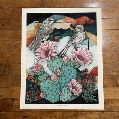 "mockingbird morning" limited edition print