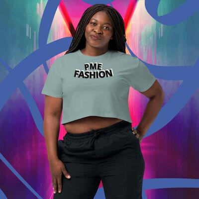 PME Fashion large black arch Womens crop top