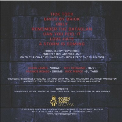 Rpg - brick by brick (brand new cd from rick pierce's new solo band from 2025 - features members of tko, q5, nightshade and rottweiller)