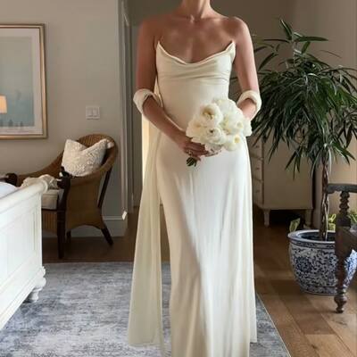 Sexy sheath spaghetti straps wedding dress bridal gown wedding gown