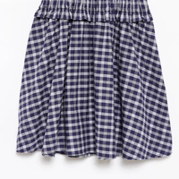 Retro blue plaid two-way tube top suspender skirt - Thumbnail 4