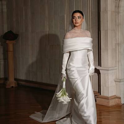 Sexy sheath off the shoulder wedding dress bridal gown wedding gown