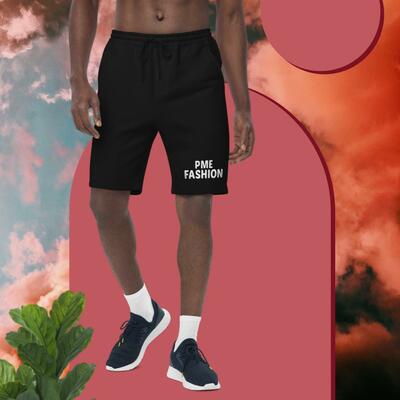 PME Fashion basic white letters Men's fleece shorts