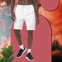 PME Fashion basic white letters Men's fleece shorts - Thumbnail 2