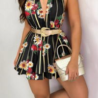 Women'S Sexy Backless V-Neck Jumpsuit - Thumbnail 2