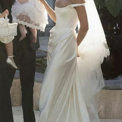 Simple sheath satin beach bohemia wedding dress bridal gowns wedding gown