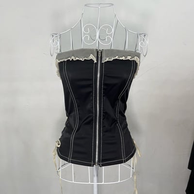 Rare tripp nyc black & white corset top - Thumbnail 2