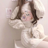 Cozy Knit Bunny Matching Set - Thumbnail 3