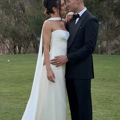 Simple sheath satin beach bohemia wedding dress bridal gowns wedding gown